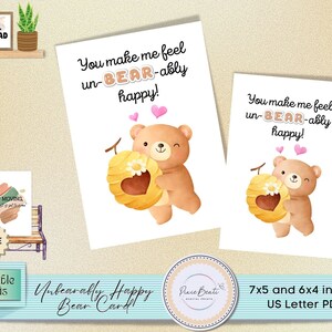 Happy Bear Card | Printable Card Anniversary | Funny Card Bear| Birthday Card Bear | Card for Him | Printable Love Card | Digital Card Bear