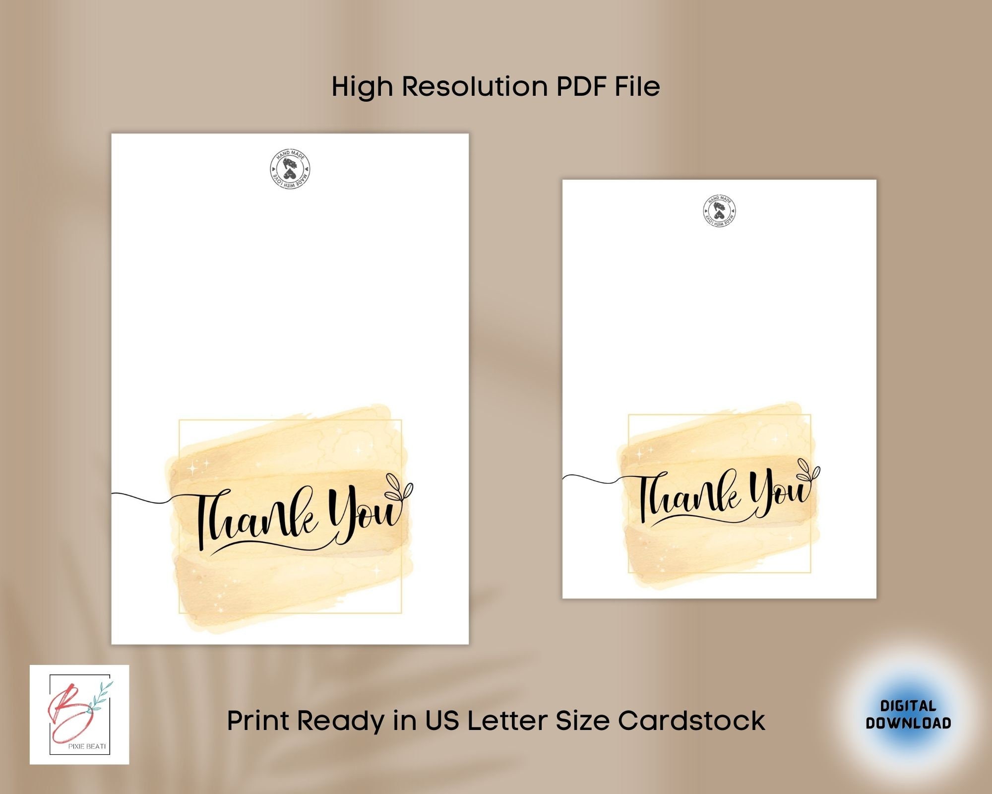 Minimalist Thank You Card, Thank You Card Printable, Printable Cards ...
