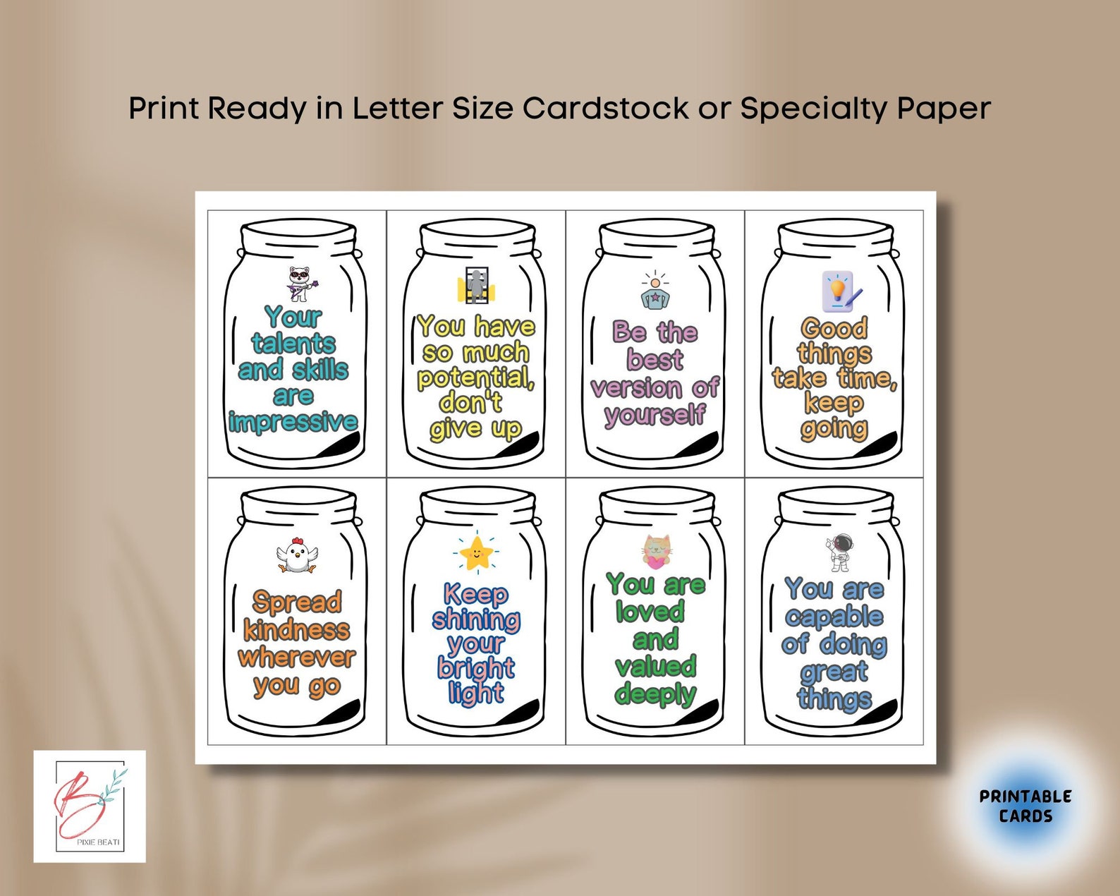 Mason Jar Kids Affirmation Cards: Printable Lunchbox Notes (PDF) - Etsy