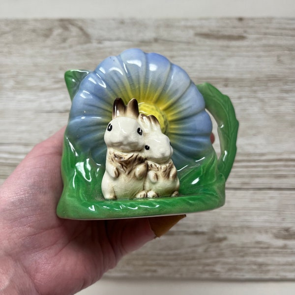 Vintage 1950s Hornsea pottery fauna rabbit kitsch milk creamer jug, excellent condition