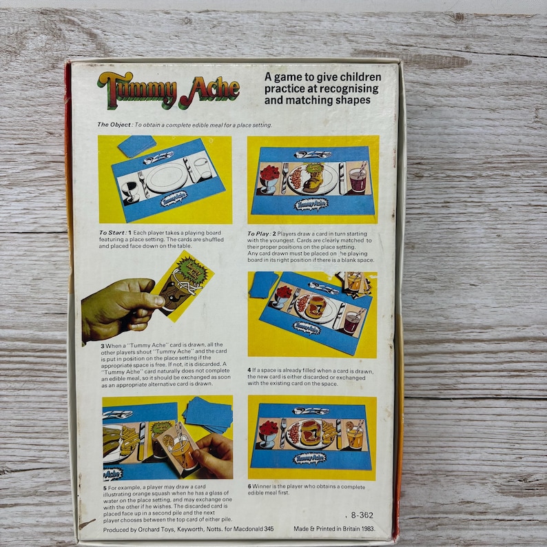 Vintage 1983 Tummy Ache Board Game, Complete in Original Box - Etsy UK
