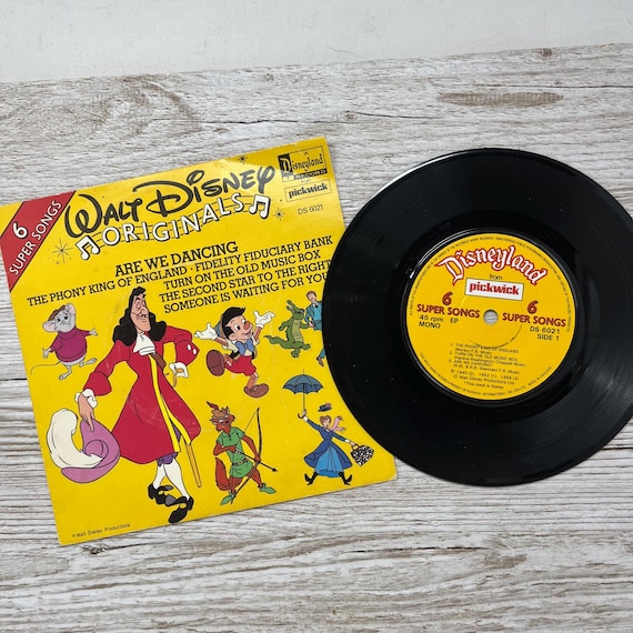 Vintage 1970s Walt Disney Originals - 6 Super Songs 45 / 7”vinyl