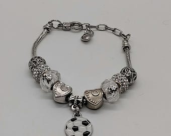 Soccer football Charm Bracelet