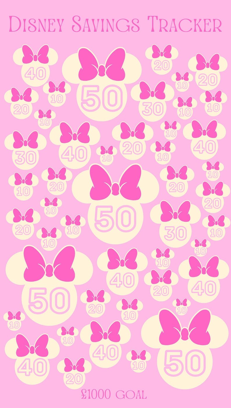 Printable Minnie Mouse Savings Challenge - Etsy