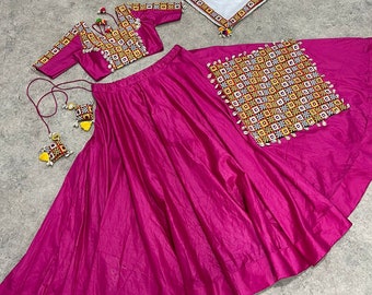 pink chaniya choli, garba dress, navratri chaniya choli, navratri 2022, garba choli