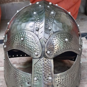 Medieval Viking Nosal Helmet: 18 Gauge Steel, Halloween Costume