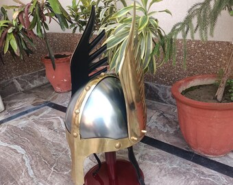 Casco medieval con alas / Casco normando de rey nasal / Regalos vintage para decoración del hogar
