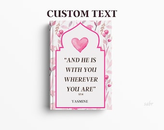 Personalised Islamic Notebook, Quran Study Journal, Gift for Muslim Women – Deen Diary, Muslimah Gift For Eid, Wedding, Birthday, Graduation