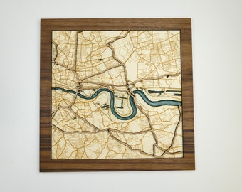 Wooden Map of Any City in the World | Unique Personalized Gift for Birthday, Wedding, housewarming| Wood and Epoxy Resin