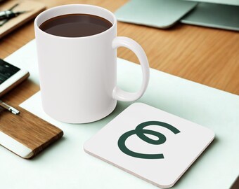 One Erank Branded Cork Back Coaster for Home Office, Small Business Owner Coffee Coaster