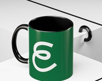 Green eRank Logo Branded Coffee Mug, 11oz Ceramic Mug or Tea Cup for Home Office
