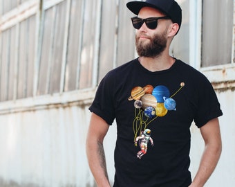 Camisa unissex do planeta astronauta, camisa espacial, observação de estrelas, presente do sistema solar, presente para ele, presente para ela, presente para professor, professor de ciências