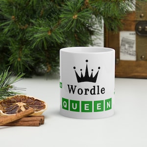 Taza de Wordle Queen, regalo de cumpleaños de Wordle, regalo del día de la madre, regalo de Wordle para mujeres, regalo de Wordle para ella, regalo para madre