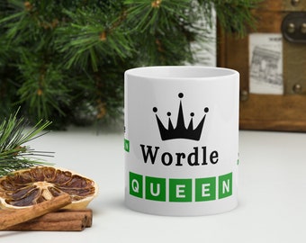 Wordle Queen Mug, Wordle Birthday Gift, Mothers Day Gift, Wordle Gift For Women, Wordle Gift For Her, Gift For Mother