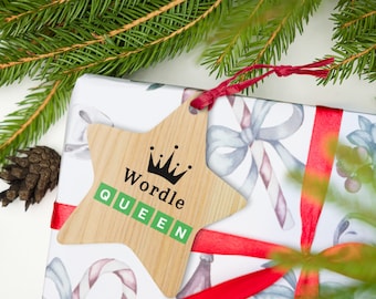 Wordle Ornament, Christmas Ornament, Gift For Her, Wordle Queen, Wordle, Wordle Gift, Tree Ornament, Wordle Birthday Gift, Christmas Decor