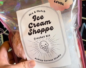 Ice Cream Crochet Kit: Beginner Amigurumi with Video (PDF Pattern)