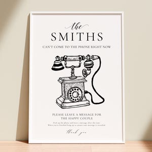 Minimalist Wedding Audio Guestbook Sign: Editable Phone Message (Digital Download)