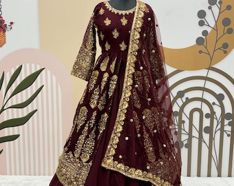 Exclusive Georgette Brown Lehenga Choli With Dupatta Indian Wedding Bridal Designer Traditional Outfits Fancy Stylish Party Wear Choli