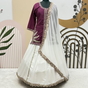 Embroidered Crepe Silk Lehenga with Dupatta: Royal Brown Wedding Wear