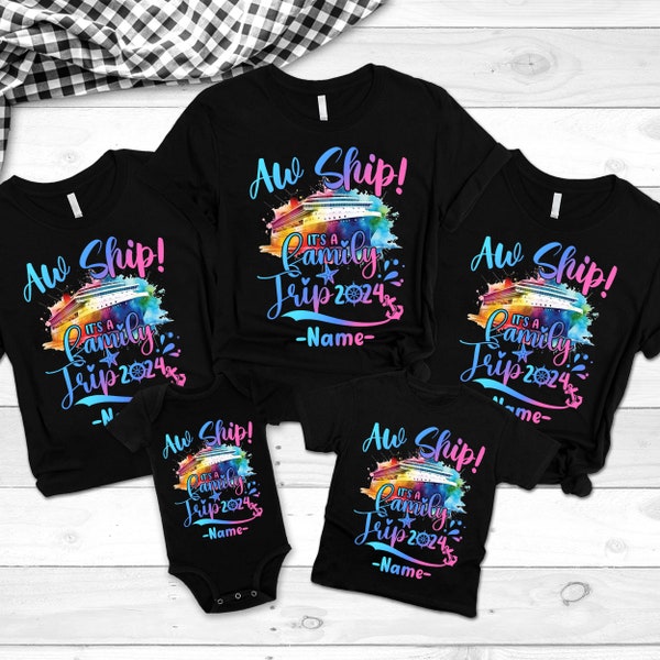 Personalized Family Cruise 2024 Shirt, Cruise Squad Shirts, Family Matching Cruise Tee, Aw Ship It's family trip, Making memories together