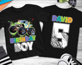 Monster Truck Birthday Shirt, Birthday Boy Monster Truck Shirt, Family Birthday Truck Shirt, Custom Monster Truck Birthday Shirt, Truck Bday