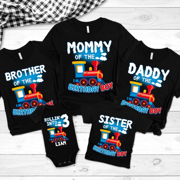 Family Train Birthday Shirt, Boys Birthday Shirt, Matching Family Birthday Shirts, rolling in to birrthday tshirt, birthday train tshirt