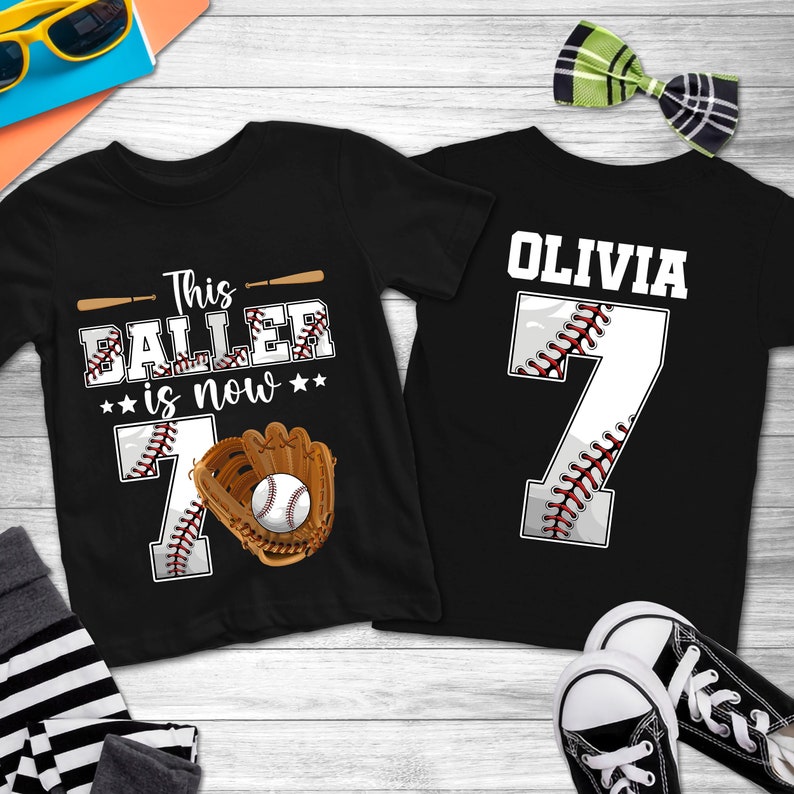 Baseball Birthday shirt, Boy birthday shirt, baseball birthday party shirt, Custom Age name Birthday Shirt, personalized birthday boy shirts image 1
