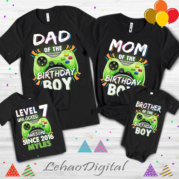 Gamer Birthday Shirt,Matching Family Birthday Shirts,Gaming Birthday Shirts,Video Game Birthday Theme,Custom Gamer Shirt,Gaming Birthday Boy