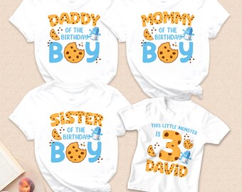 Cookies and Milk Birthday - Monster Cookie Birthday Shirt - Matching Family Shirts - Matching Family Birthday Shirts - Parent Birthday Shirt