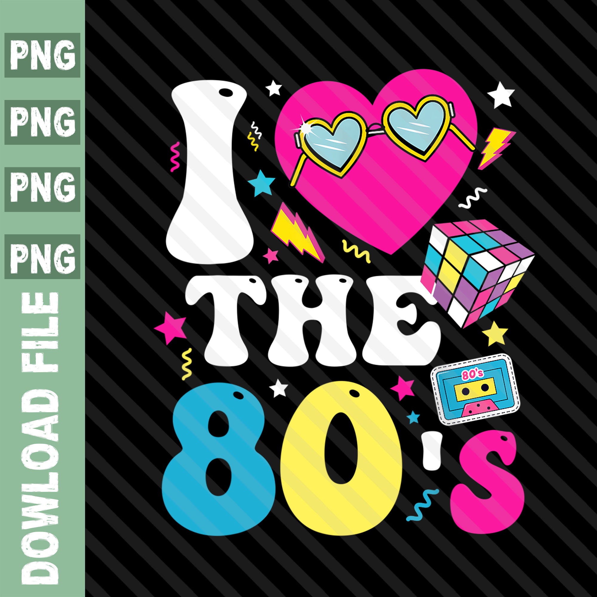 I Love the 80s Png 80s Retro Png 80s Party Png Birthday - Etsy