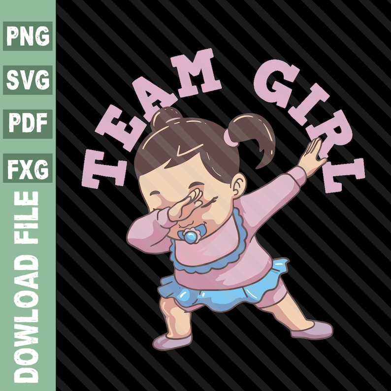 Gender Reveal Svg Team Girl Svg Team Girl Dabbing Svg Etsy UK
