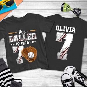 Baseball Birthday shirt, Boy birthday shirt, baseball birthday party shirt, Custom Age name Birthday Shirt, personalized birthday boy shirts image 7