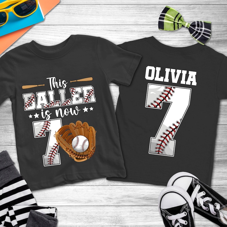 Baseball Birthday shirt, Boy birthday shirt, baseball birthday party shirt, Custom Age name Birthday Shirt, personalized birthday boy shirts image 7