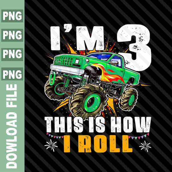 Monster Truck Green I Roll 3rd Birthday T Shirt Monster Truck Green I Roll 3rd Birthday T Shirt