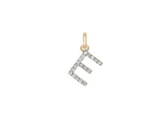 Pave Diamond Charm | 14k Yellow Gold Mini Charm | Diamond Initial Pendant | Gold Alphabet Letter | Gold Tiny Personalize Pendant | JC-4569A