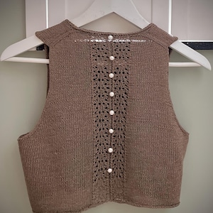 Knitting pattern Top, Tank, Camisole, Singlet, Sleeveless top with buttons, Summer Dreams Top knitting pattern PDF English