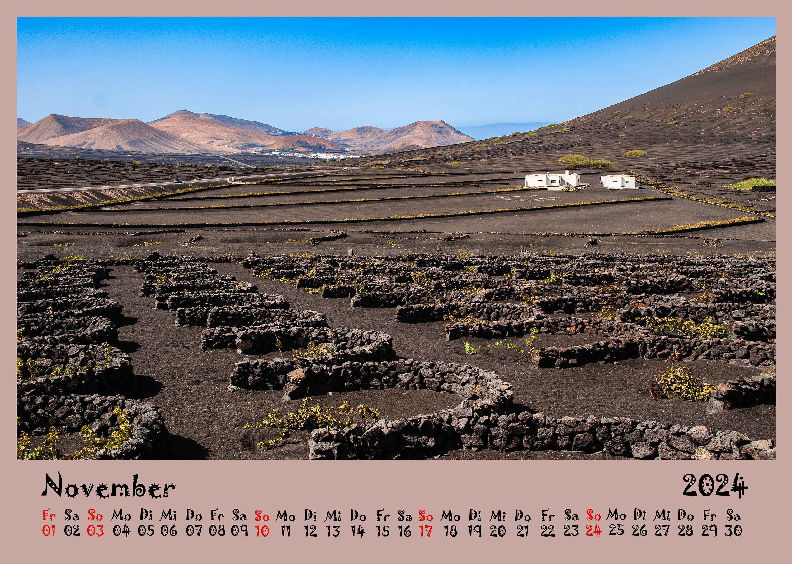 Lanzarote Calendar Wall Calendar Monthly Calendar Christmas Gift