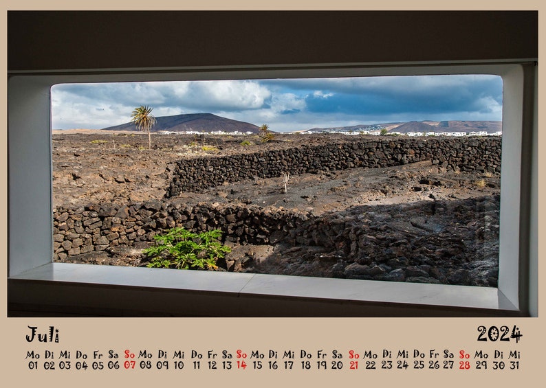 Lanzarote Calendar Wall Calendar Monthly Calendar Christmas Gift
