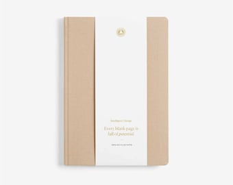Lined Notebook - Beige Recycled Paper Journal