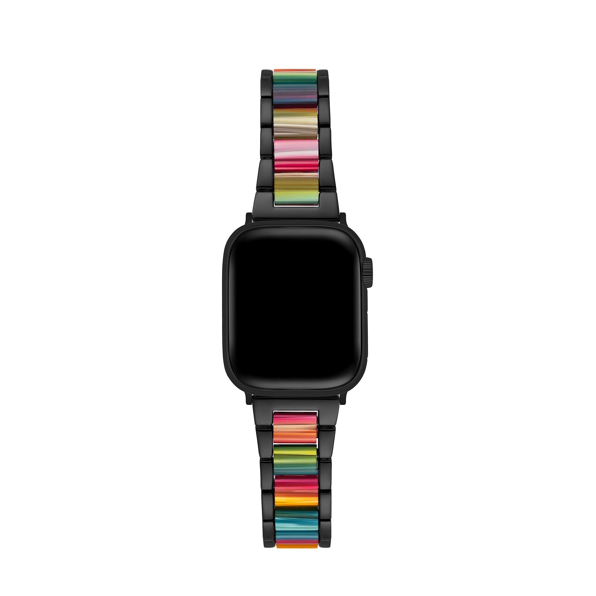 Rainbow Resin Apple Watch Band Women｜Colorful Resin Watch Strap with Butterfly Buckle｜iWatch 38/40/42/44/41/45/49/42/46mm｜Gift for Her