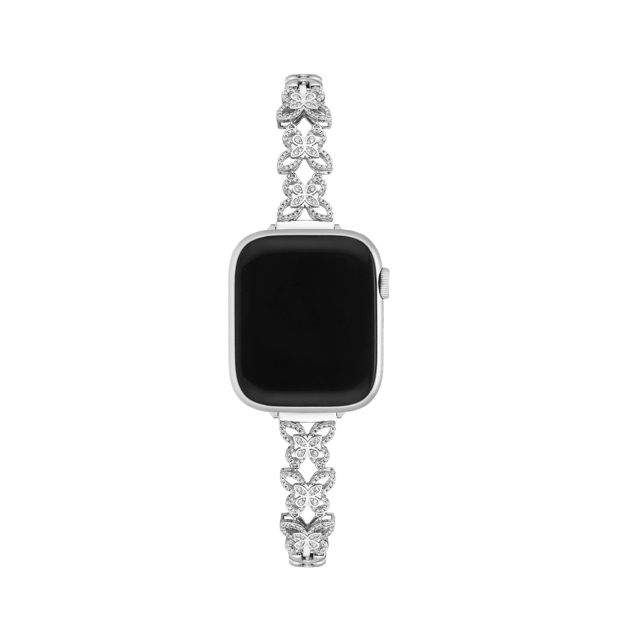 Macy\'s Silver Crystal Butterfly Apple Watch Band 38-49mm Butterfly Luxe Faux Leather Band For Apple Watch Multiple  main image 3