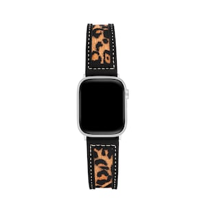 Wilder Print Leather Apple Watch Band｜Leopard Animal Print Floral Buckle Watch Strap | Jewelry Watch Bracelet | Series 10/9 | Christmas Gift