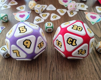 D20 Level Counter & Dice Box - Mario Party Style - 3D-print - Limited Edition