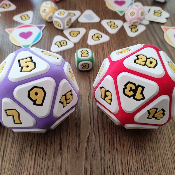 D20 compteur de niveau & boîte de dés - Style Mario Party - Impression 3D - Édition limitée