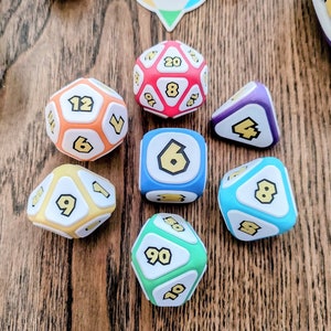 Mario Party tabletop role-playing game dice set (DnD) - D4, D6, D8, D10, D10 percentile, D12, D20 - 3D print