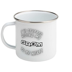 Honda Grom mug, Honda MSX 125 gift, Honda mug, GROM, Motorcycle Gift, enamel grom mug.