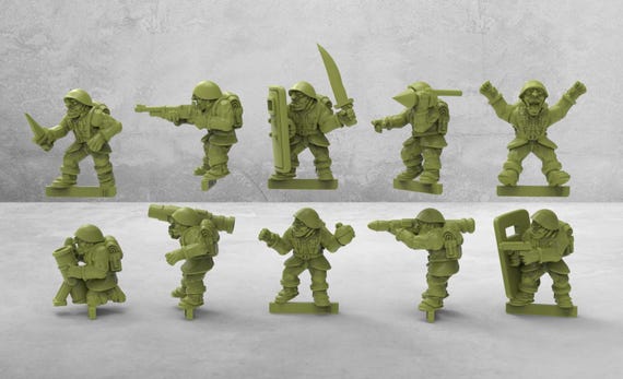 28mm Metal Slug Soldiers Set 1 X10 TGM-7 - Etsy