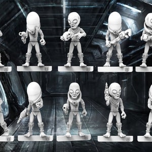 Roswell Grey Alien Figurine from Zeta Reticuli - 3D Printed