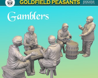 Set #9 Gamblers Goldfied Peasants 28mm 32mm TGM-7