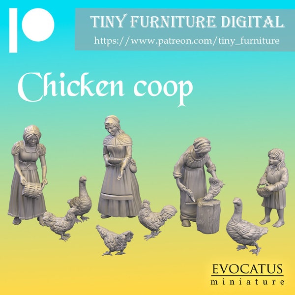 Set #5 Chicken Coop Goldfied Peasants 28mm 32mm